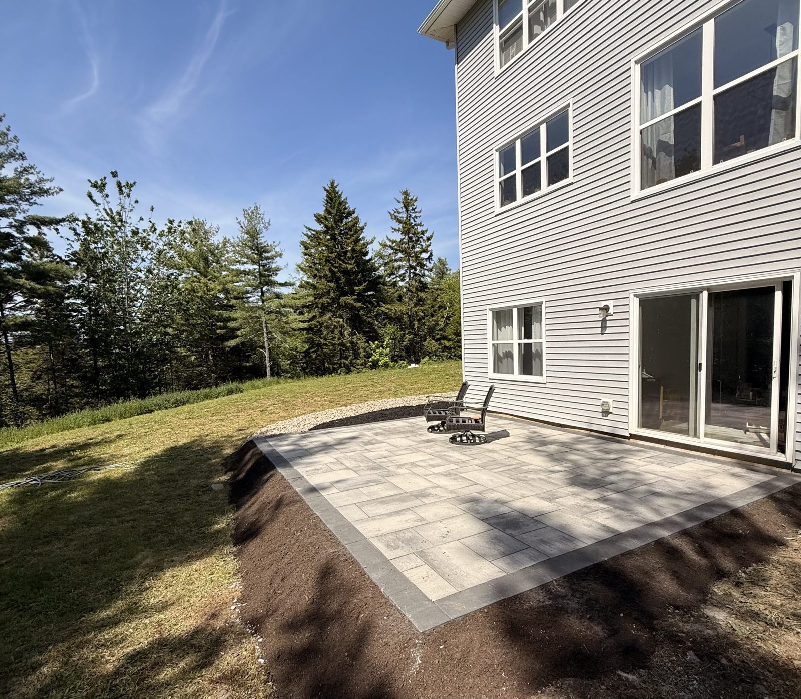 Paver walkway and front entry steps
